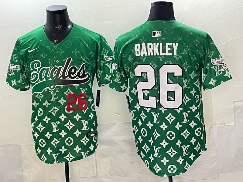 Men 2026 Philadelphia Eagles #26 Barkley Green Nike Limited NFL Jersey style 0003
